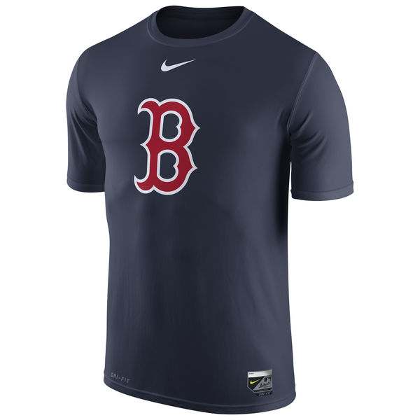 MLB Men Boston Red Sox Nike Authentic Collection Legend Logo 1.5 Performance TShirt Navy